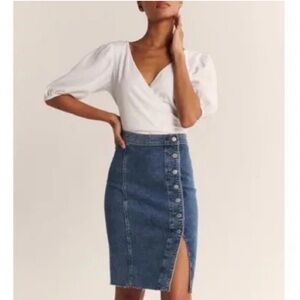 Abercrombie & Fitch Blue Ultra High Rise Skirt